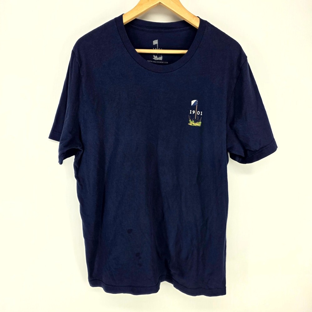 1901 T-Shirt Mens XL Navy Blue Santa Ana Country Club Golf Graphic Tee USA Made